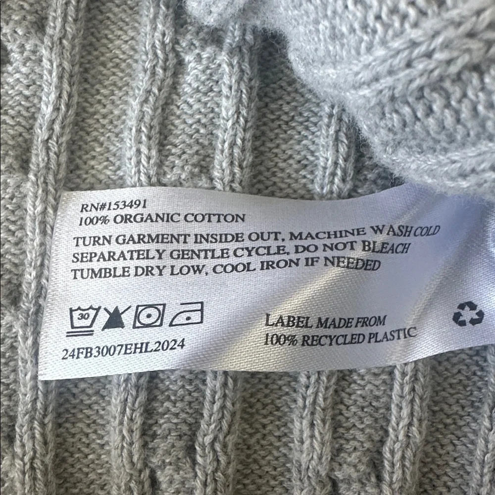 Kids Hope & Henry Gray Cardigan with Navy Trim - Picture 3 of 7